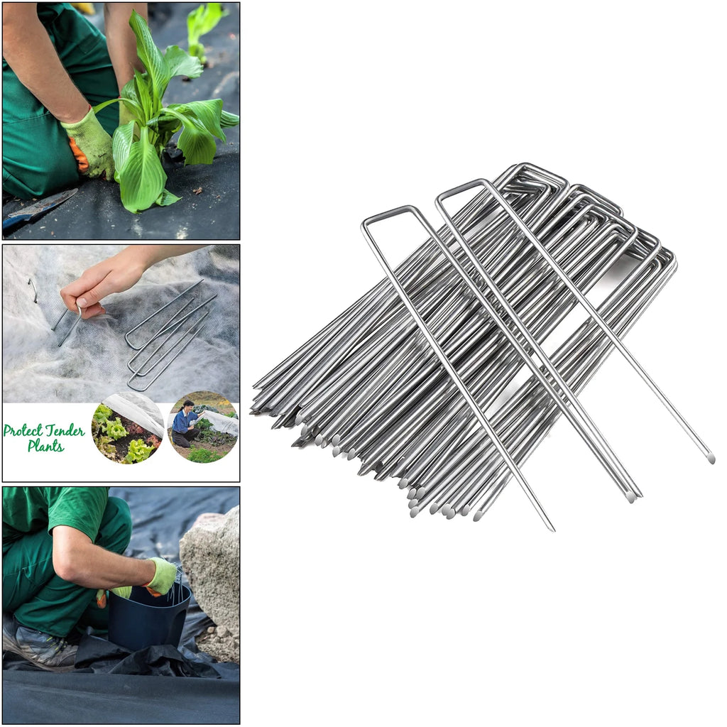 50 Packs Galvanised Ground Pegs for Artificial Grass F13271