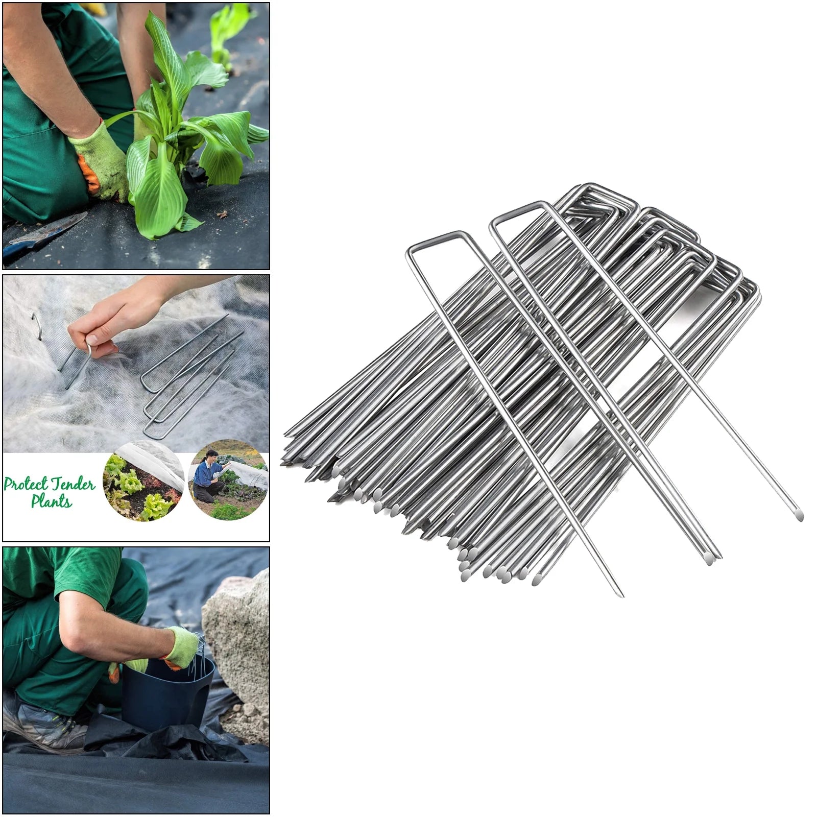 50 Packs Galvanised Ground Pegs for Artificial Grass F13271