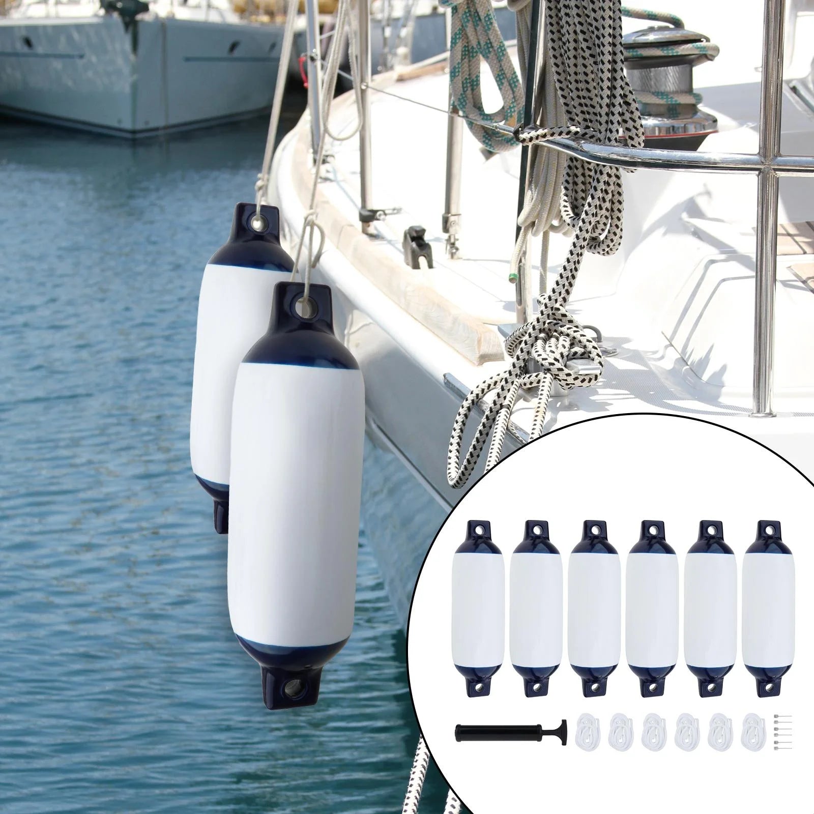6Set Boat Dock Bumpers with Ropes C1983