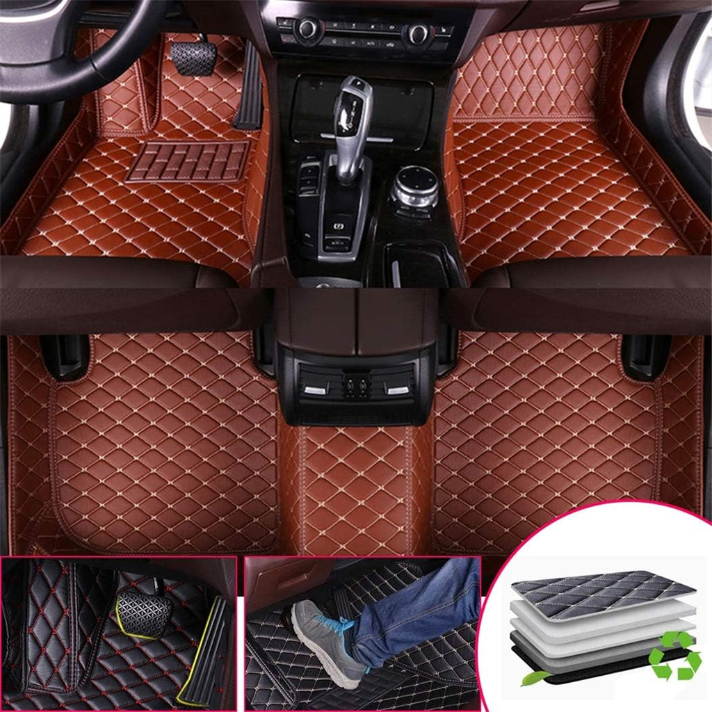 Black Beige Custom Car Floor Mats for Honda Civic W6360