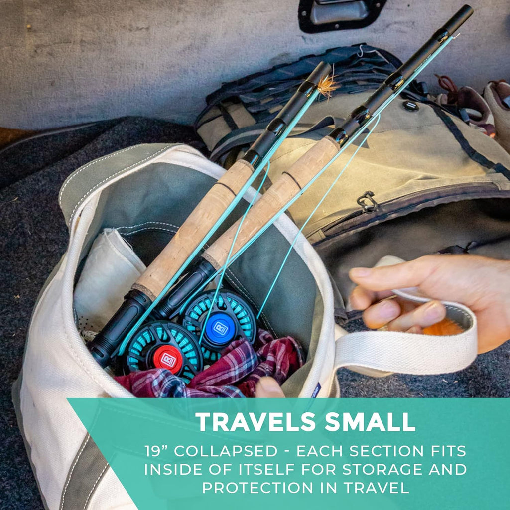 6WT Telescoping Travel Fly Rod and Reel Combo Q7135