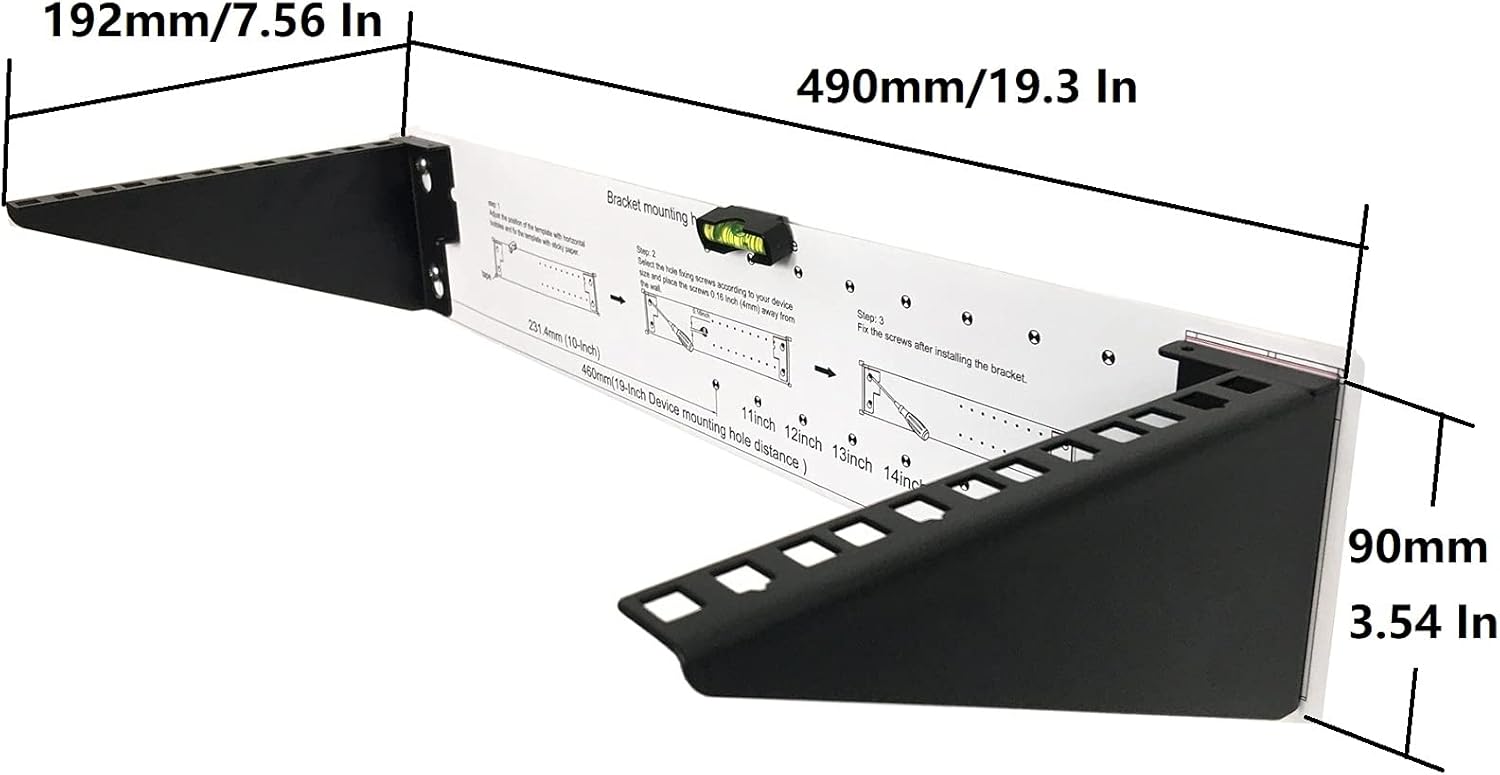 2U Light-Loading Foldable 19 Inches Cold Rolled Steel Vertical Wall Mount Rack L434695