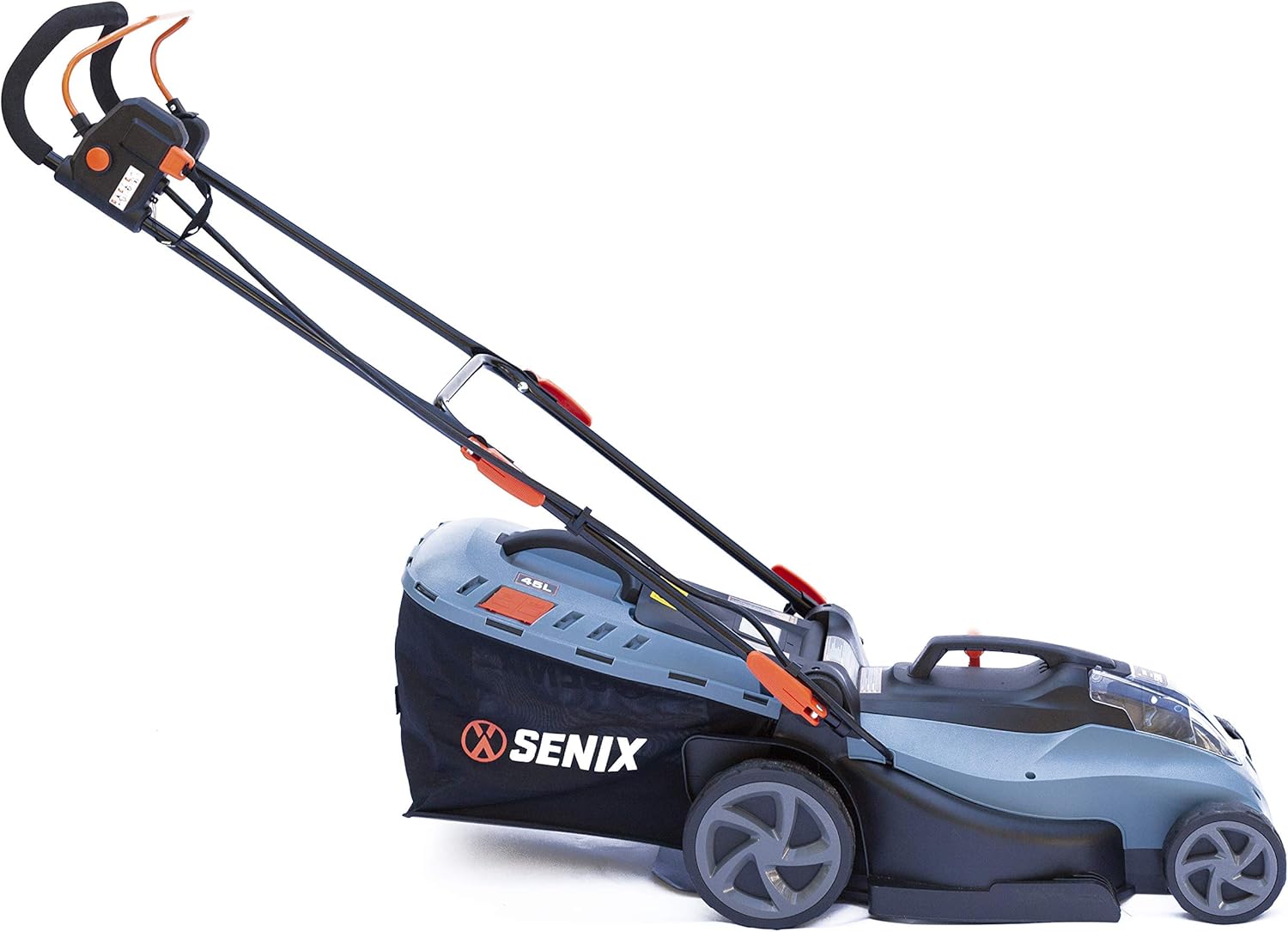 Blue 15 Inch Cordless Brushless Push Lawn Mower with Battery and Charger Y167