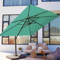 Beige 9x9 FT Square Cantilever Patio Umbrella with Aluminum Frame A47838