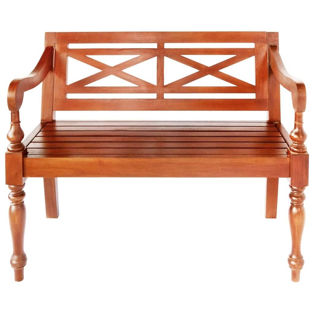 Solid Mahogany Wood White Bench K439350