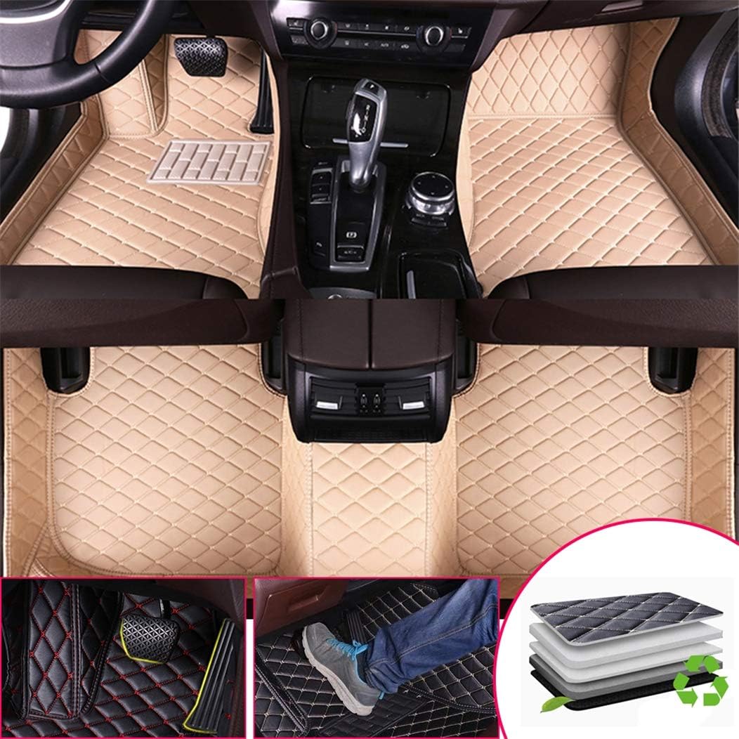Black Beige Custom Car Floor Mats for Honda Civic W6360