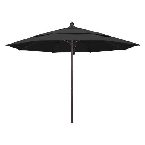 11 ft. Fiberglass Double Vent Market Umbrella, Black Q116132