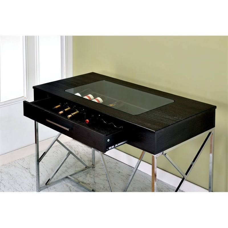Counter Height Table in Chrome and Black M51225