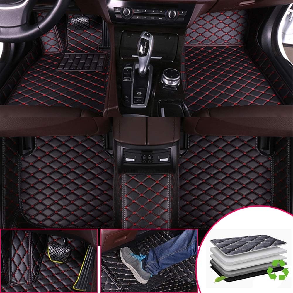 Black Beige Custom Car Floor Mats for Honda Civic W6360