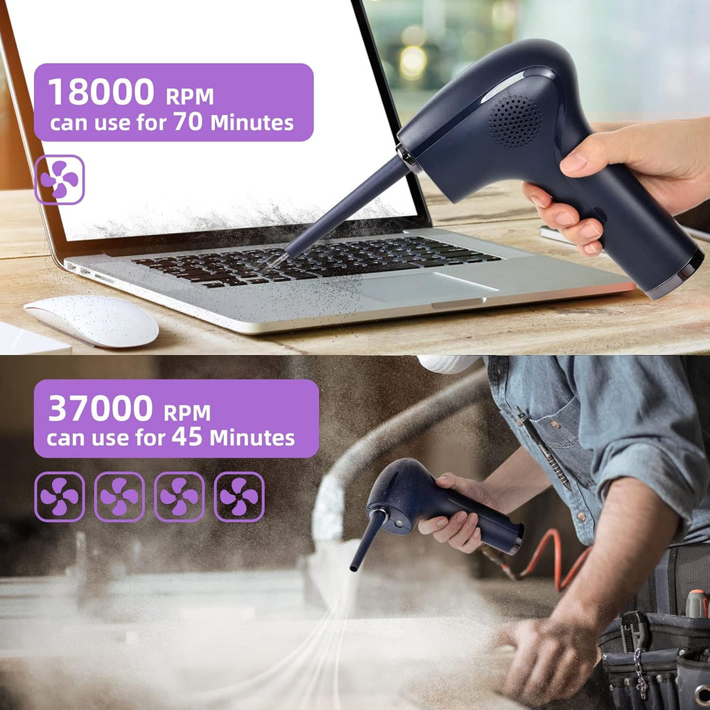 Cordless Electric Air Duster with LED Light, 37000 RPM, 6000 mAh, Pack of 2 P327