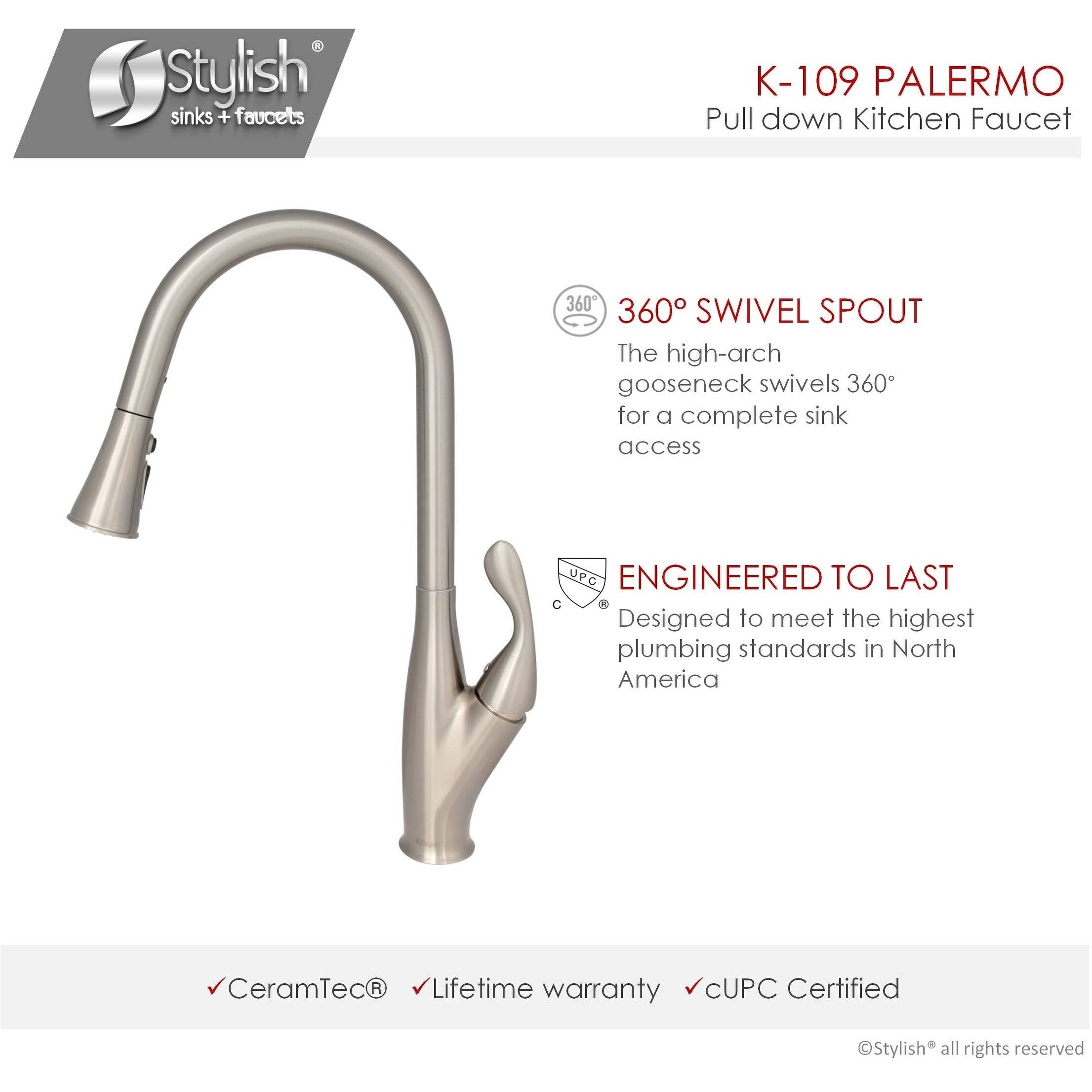 Brushed Nickel Single Handle Pull Down Kitchen Faucet N9626