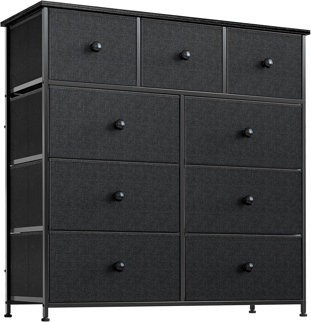 Black Grey 9 Drawer Dresser Q205
