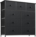 Black Grey 9 Drawer Dresser Q205