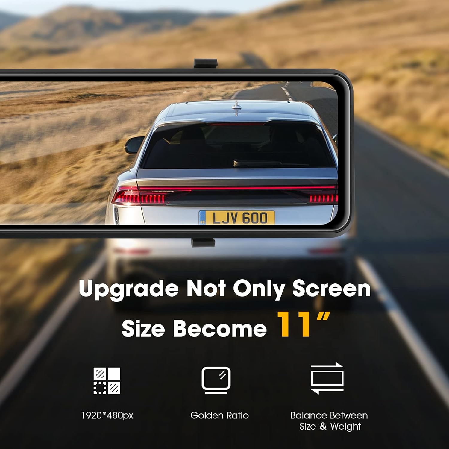 11'' Dual 1080P Rear View Mirror Dash Cam with Touch Screen U338