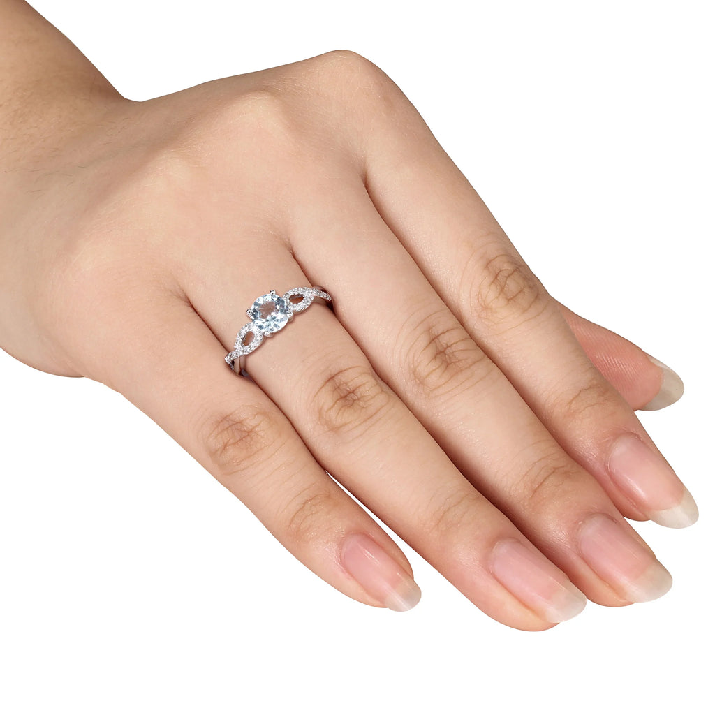 10kt White Gold Aquamarine Diamond Engagement Ring M794386
