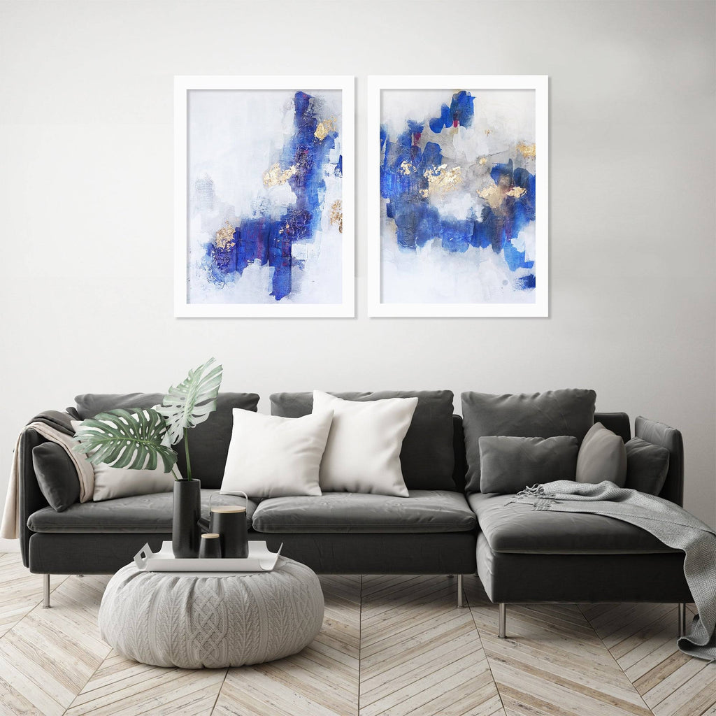 2 Piece White Framed Print Set F775
