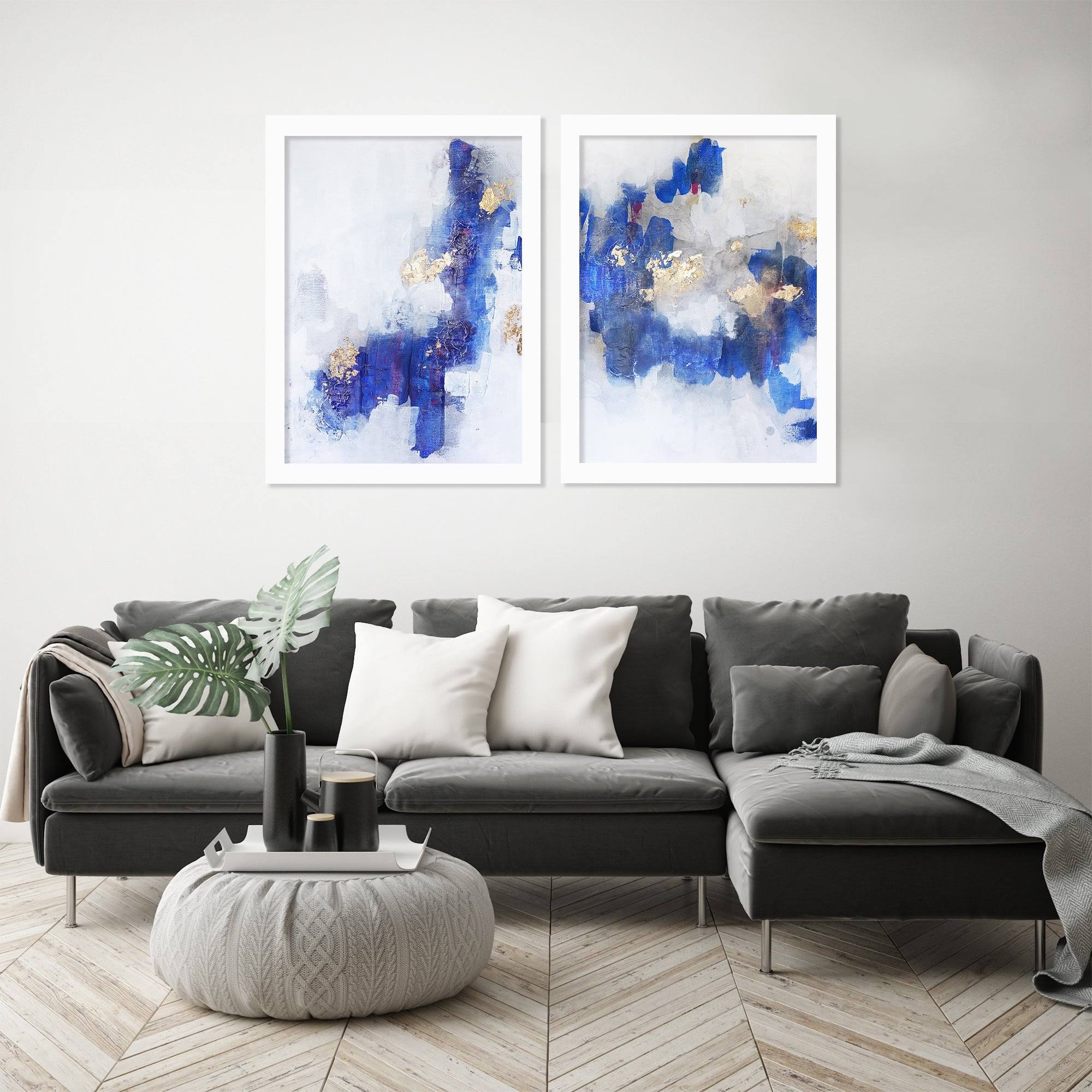 2 Piece White Framed Print Set F775