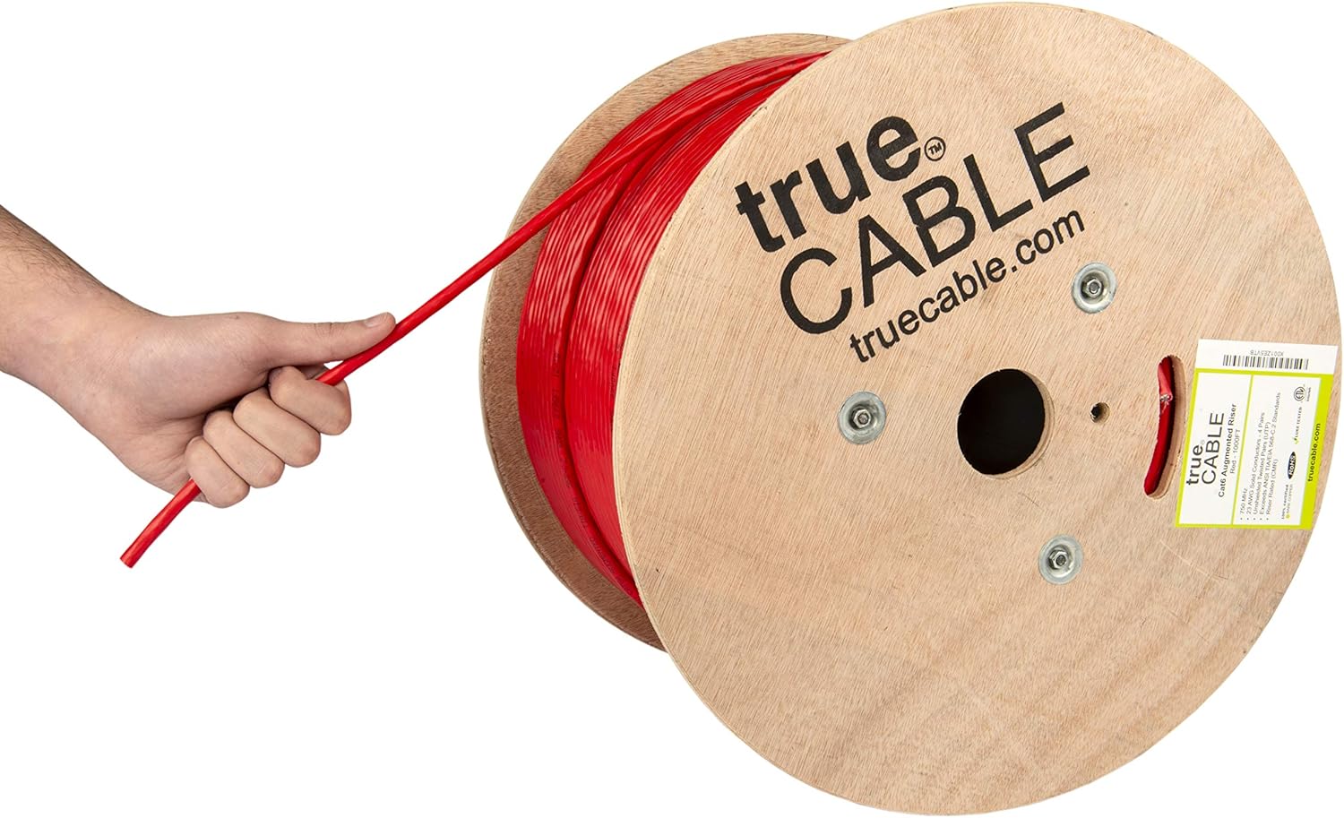 Cat6A Riser Bulk Ethernet Cable, 1000ft, Green, 23AWG 4 Pair Solid Bare Copper, UTP G7157
