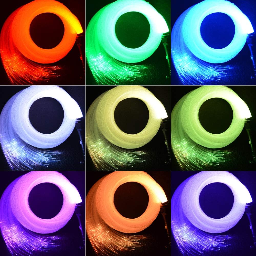 LED Fiber Optic Star Ceiling Light Kit 6W RGB 300 Strands 0.75mm 2m Star Headliner Kits R244