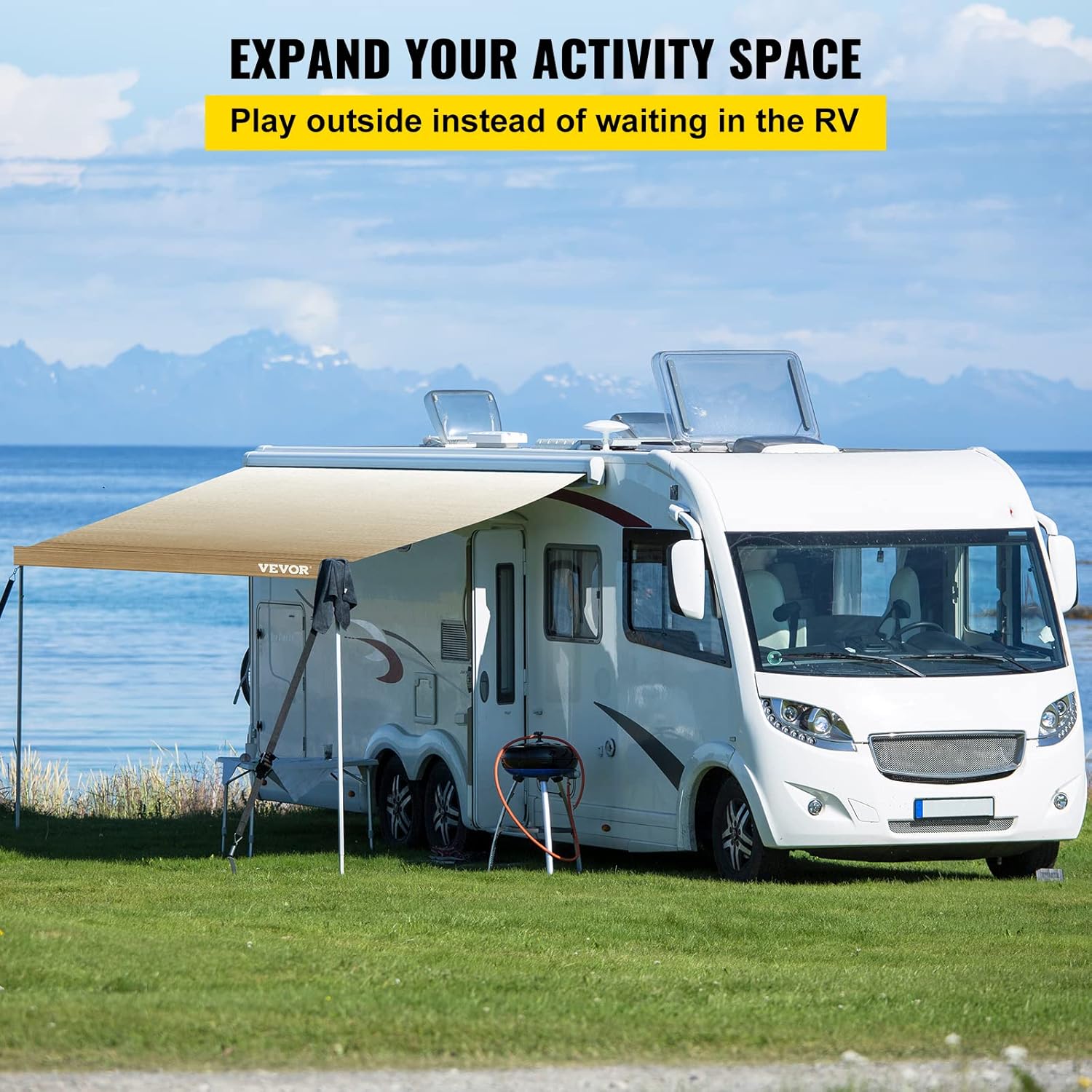Brown Fade 21 FT Vinyl RV Awning Replacement Fabric U9033