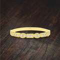 Victorian Style Wedding Band with Round Moissanite Diamond 10k Gold J1790