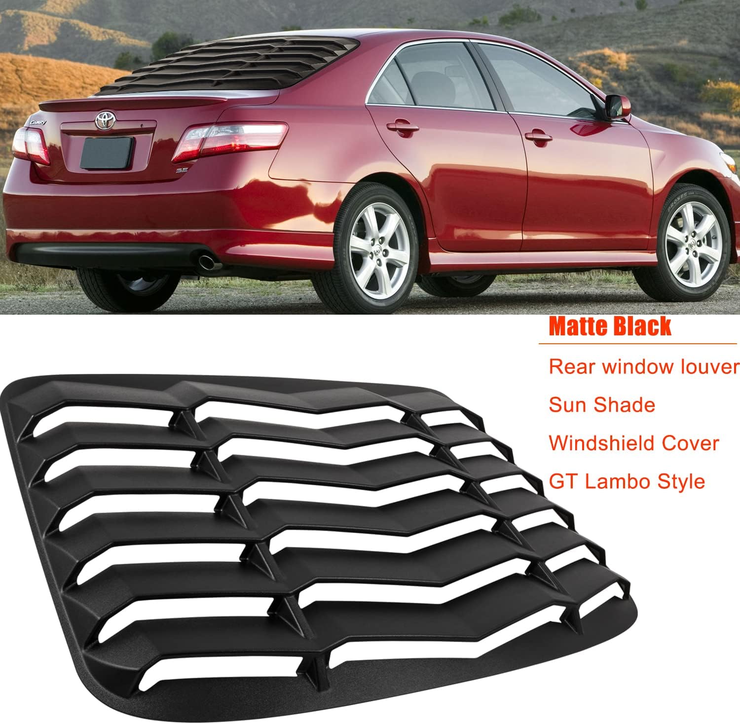 Rear Window Louver ABS Sun Shade Matte Black G444331