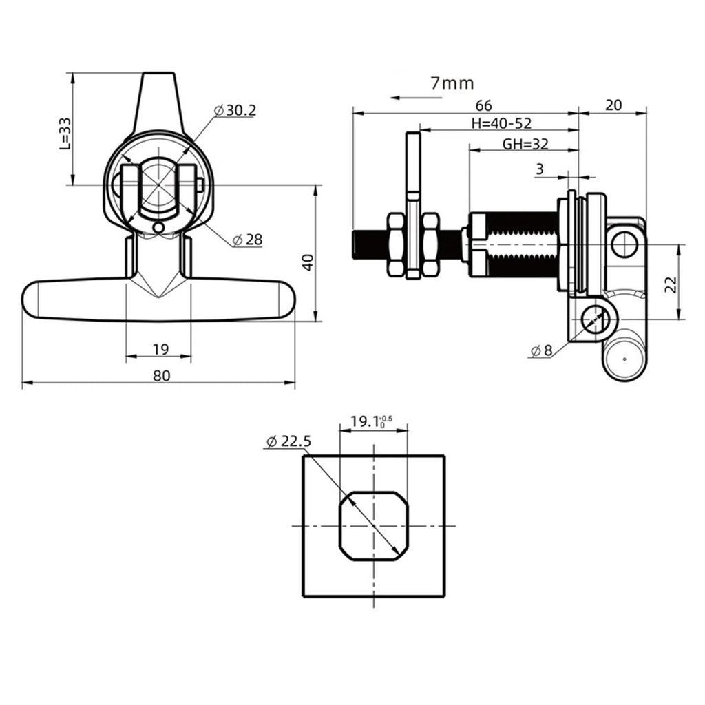 Zinc Alloy Folding Handle Latch Lock for RV Door M94932