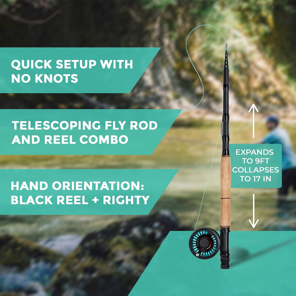 6WT Telescoping Travel Fly Rod and Reel Combo Q7135