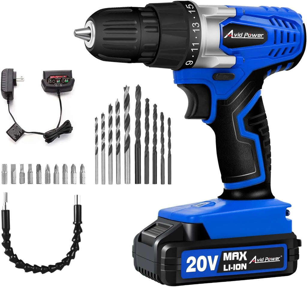 20V MAX Cordless Drill Set with 22pcs Drill Bits, Pack of 2 D74592