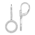 14 Karat White Gold Lab Grown Diamond Circle Dangle Leverback Earrings P34983
