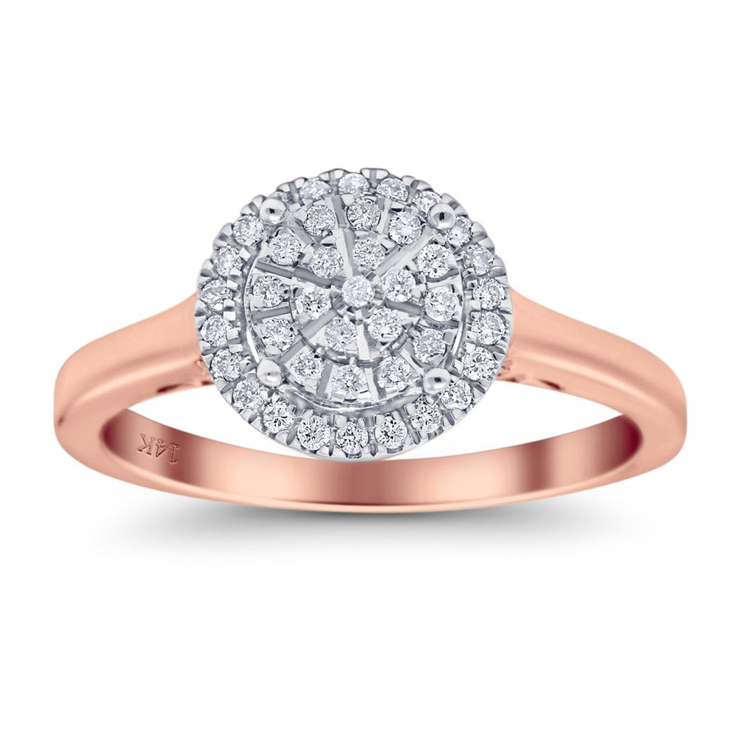 14K Rose Gold Diamond Engagement Ring Size 5 G61333