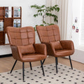 Bonded Leather High Back Accent Chair with Metal Legs N568