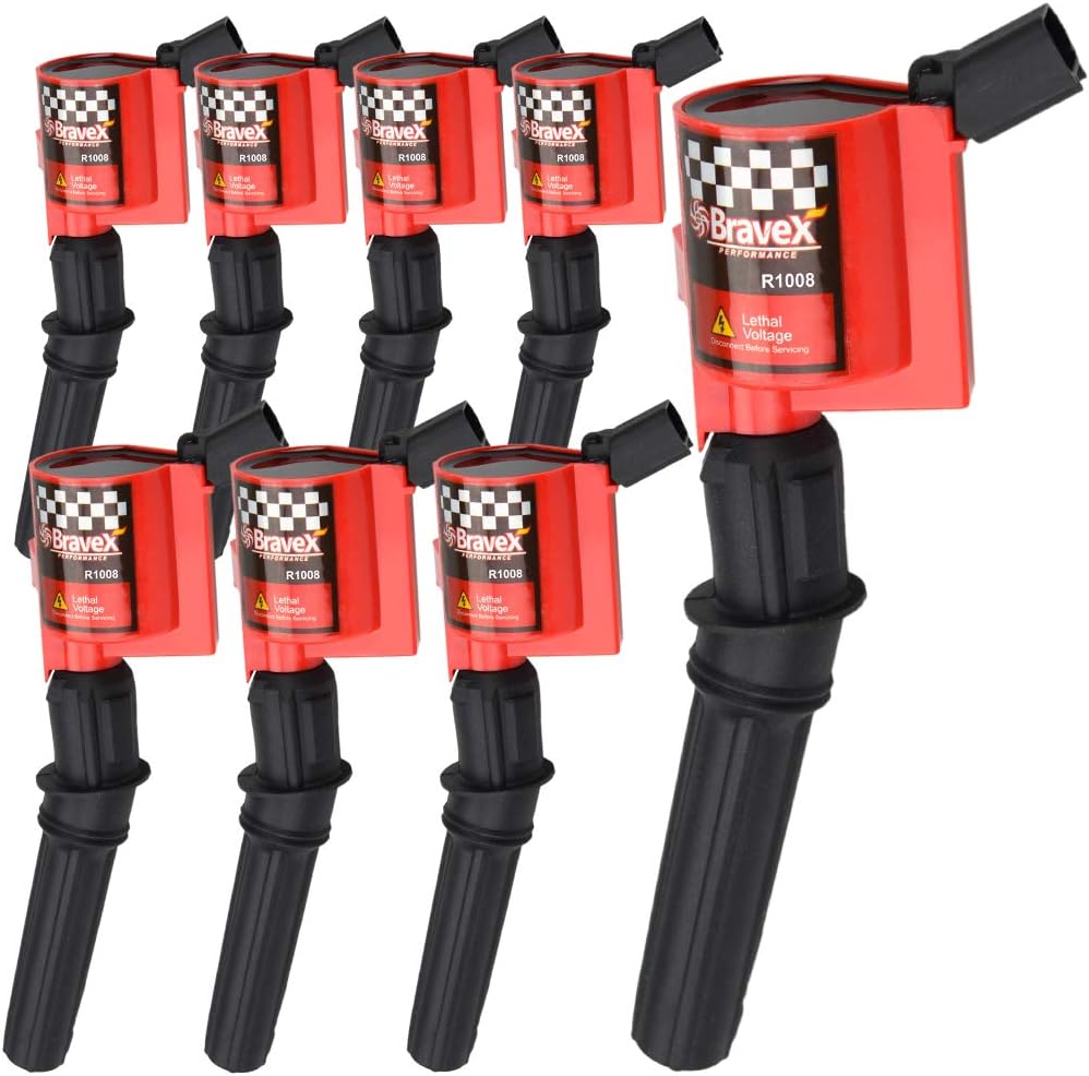 Ignition Coil 8 Pack For Ford F-150 F-250 F-350 4.6L 5.4L V8 (RED) Pack of 2 T64804