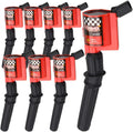 Ignition Coil 8 Pack For Ford F-150 F-250 F-350 4.6L 5.4L V8 (RED) Pack of 2 T64804