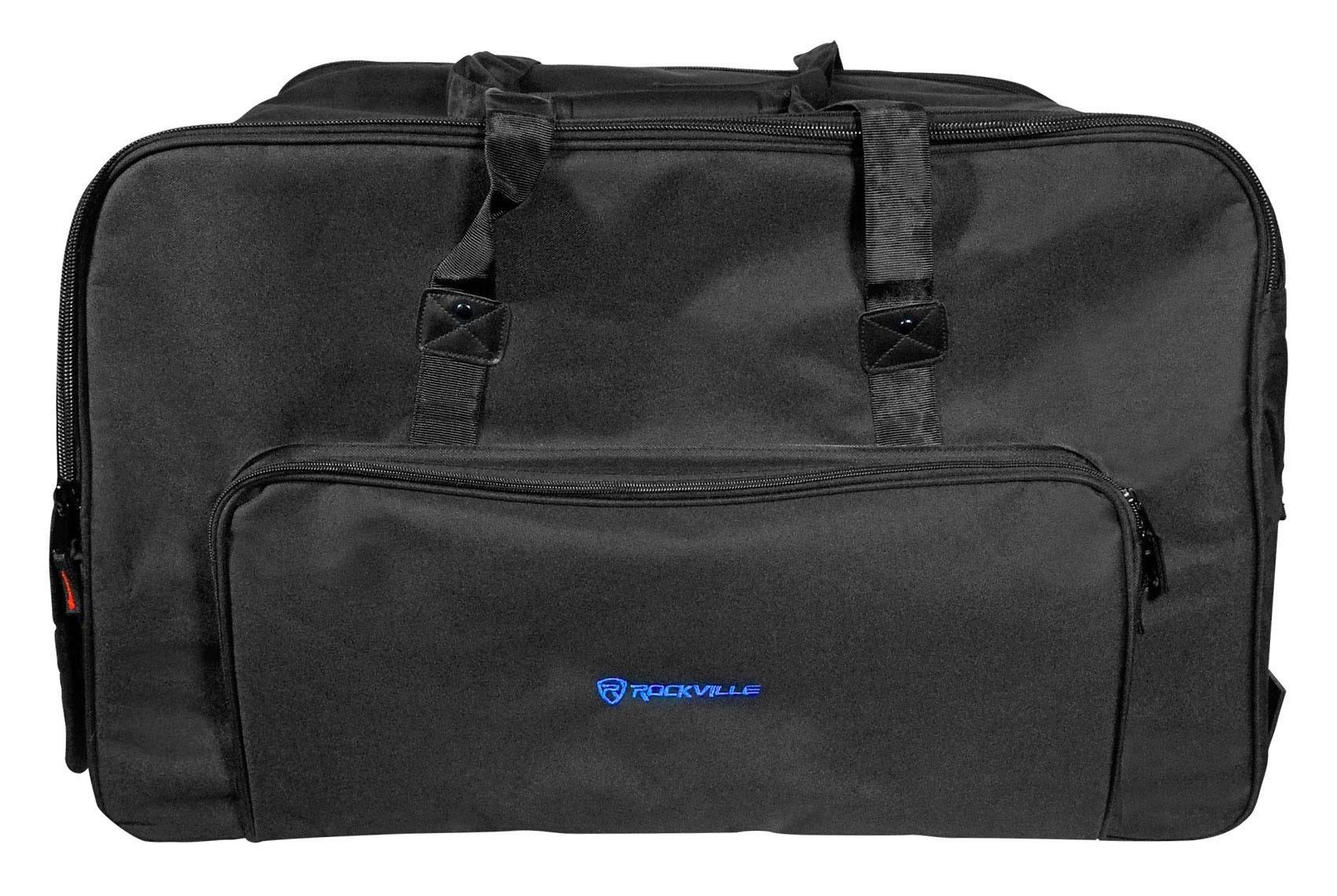 Rockville Rolling Travel Case Speaker Bag with Handle and Wheels E449029