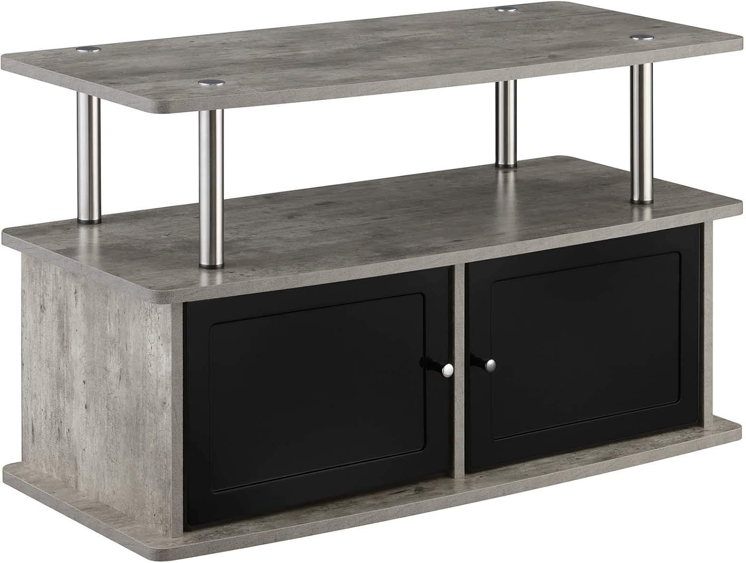 TV Stand with 2 Storage Cabinets and Shelf, Faux Birch R29216