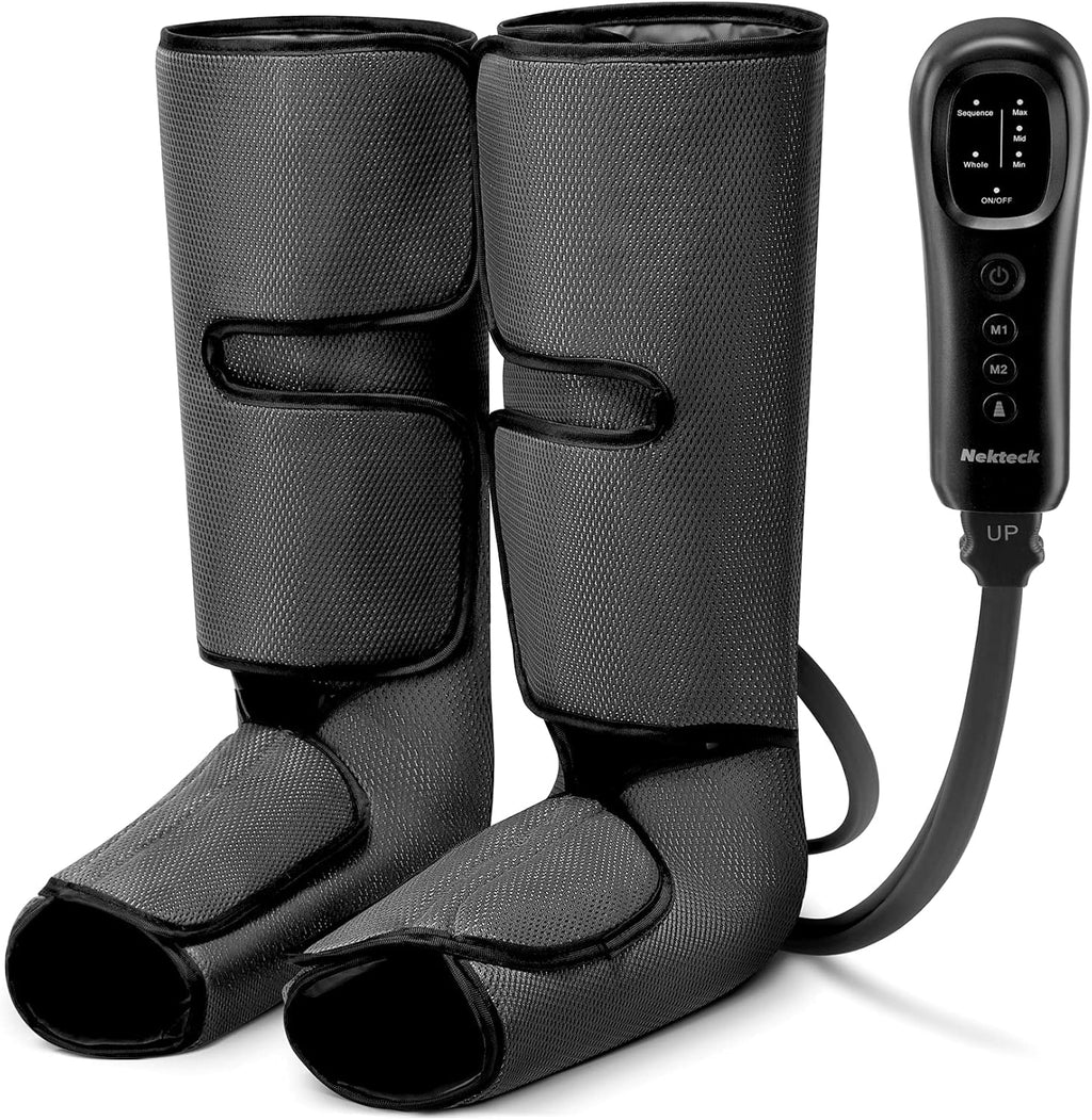 Leg Massager with Air Compression, Foot and Calf Massage Machine with Hand-held Controller 2 Modes 3 Intensities, Adjustable Leg Wraps N339