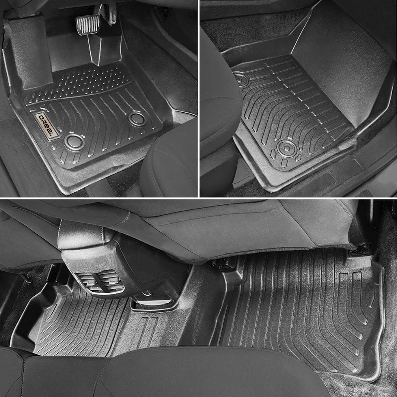 Black Floor Mats Liners for Ford Fusion / Lincoln MKZ 2017 2018 2019 2020 Heavy Duty All Weather Front and Rear Car Carpet D2355