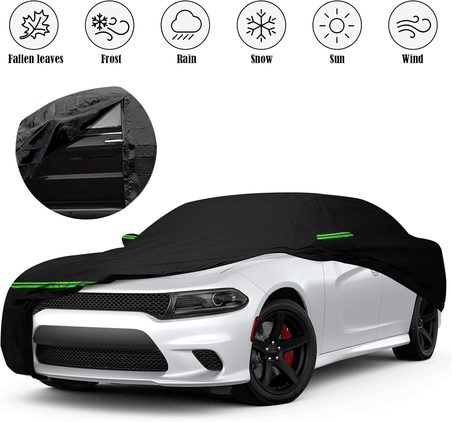 Waterproof 6 Layers Custom-Fit Car Cover with Zipper Door E285
