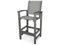 Mahogany / Navy Blue Sling Coastal Bar Chair Q7748