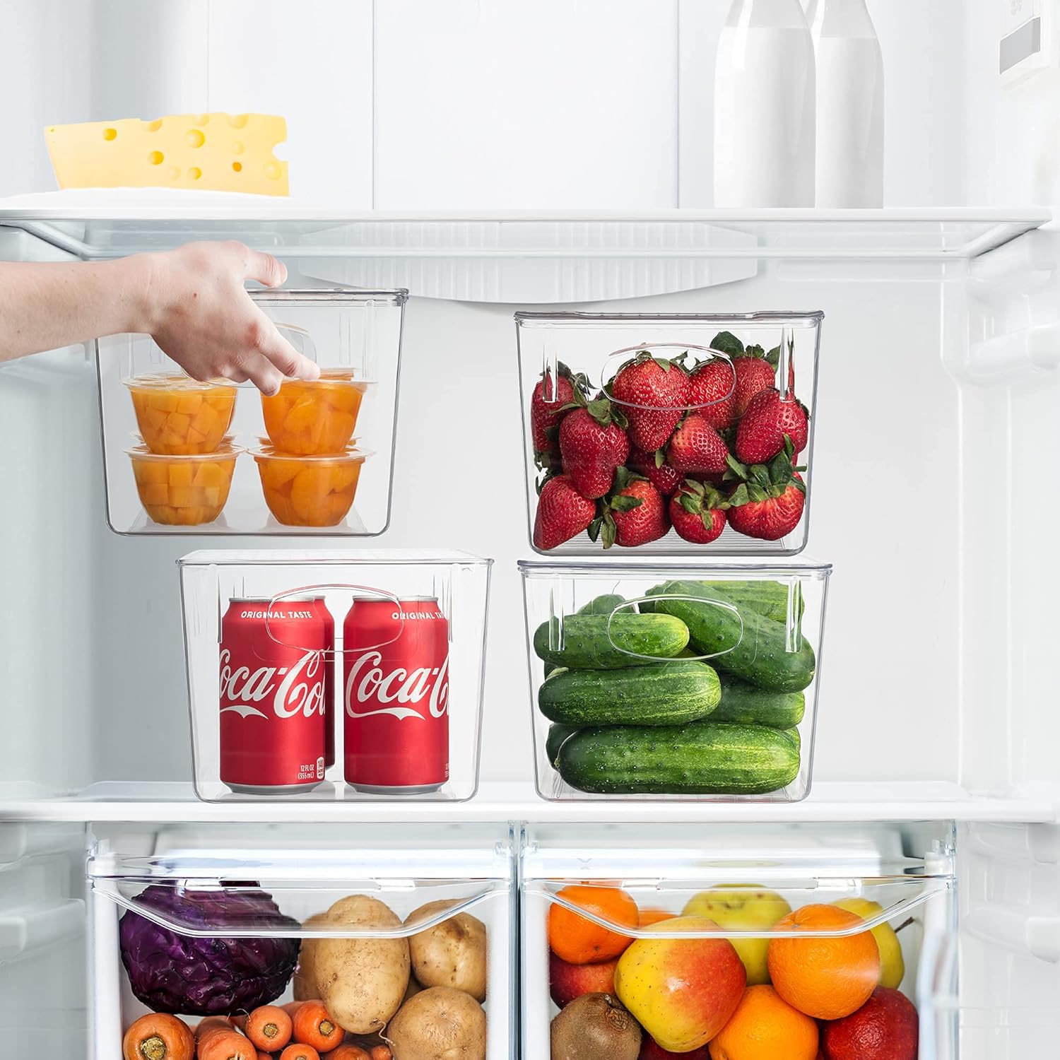 Clear Stackable Plastic Storage Bins with Lid, 4 Pack of 2 H875