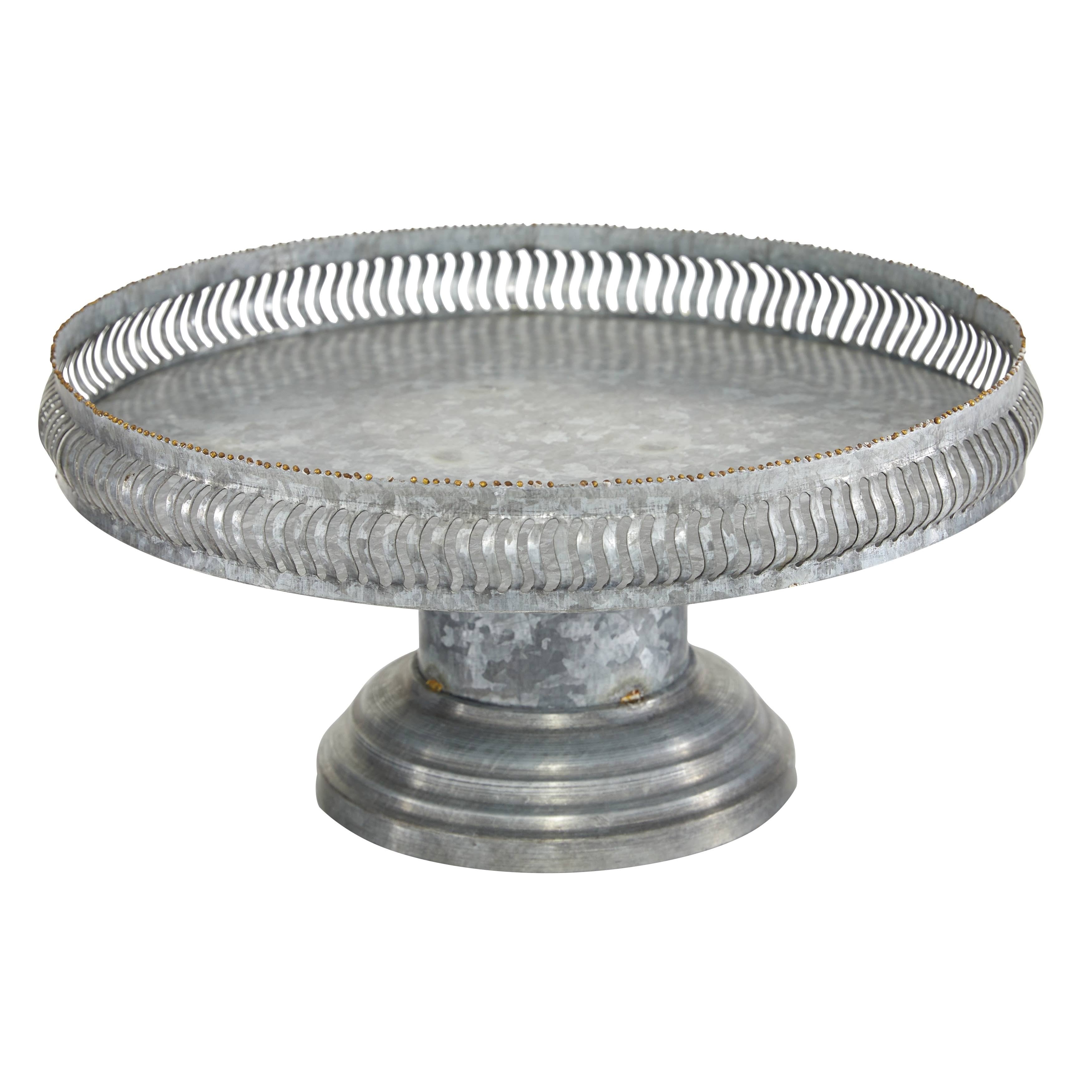 Round Gold Metal Set of 2 Cake Stand E884