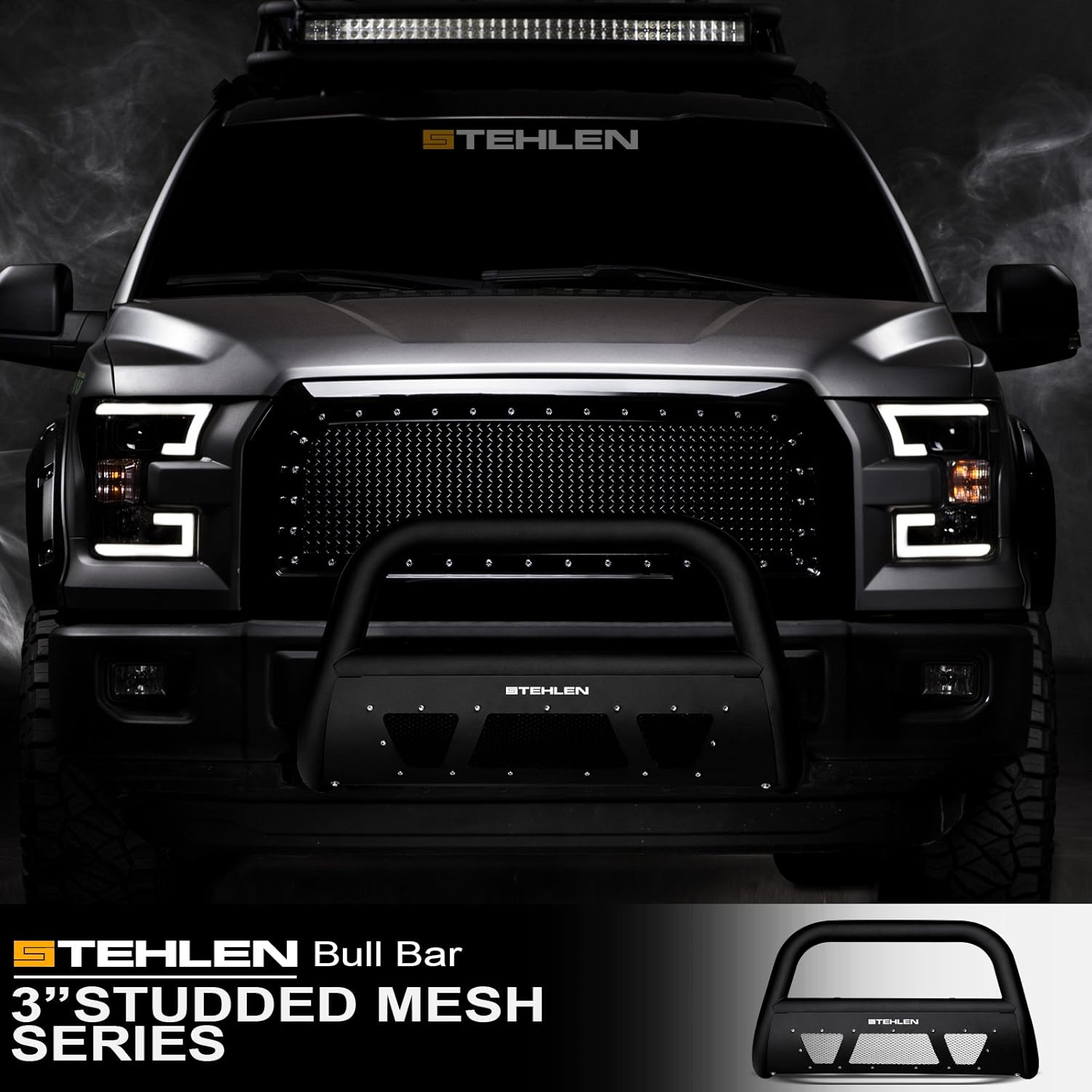 Matte Black Studded Mesh Bull Bar K66208