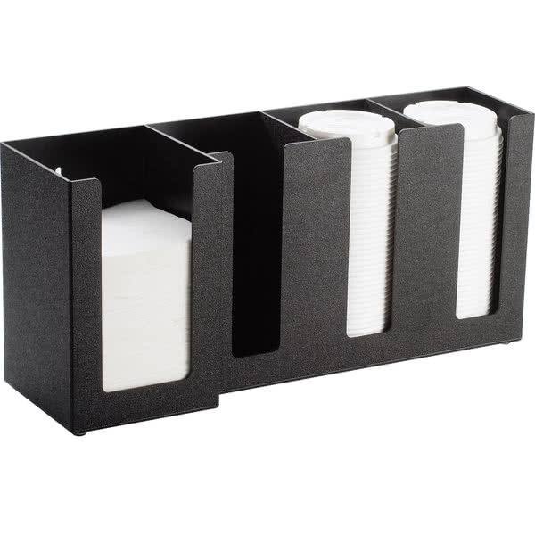 Black 4 Section Cup Lid & Napkin Organizer Q51911