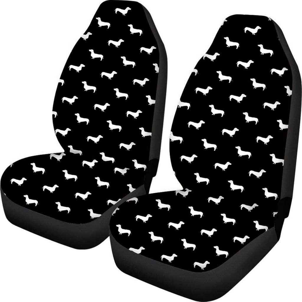 Set of 2 Brown Cow Fur Print Car Seat Covers U8962
