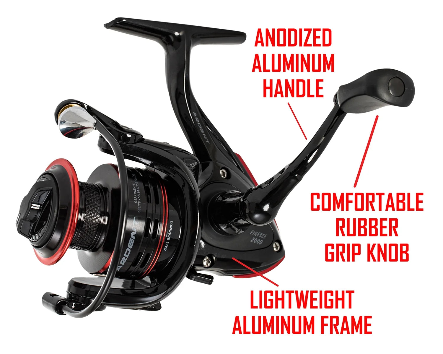 Spinning Reel size 500, Graphite Frame, 7+1 Steel Ball Bearing, 5.1:1 Gear Ratio G39653