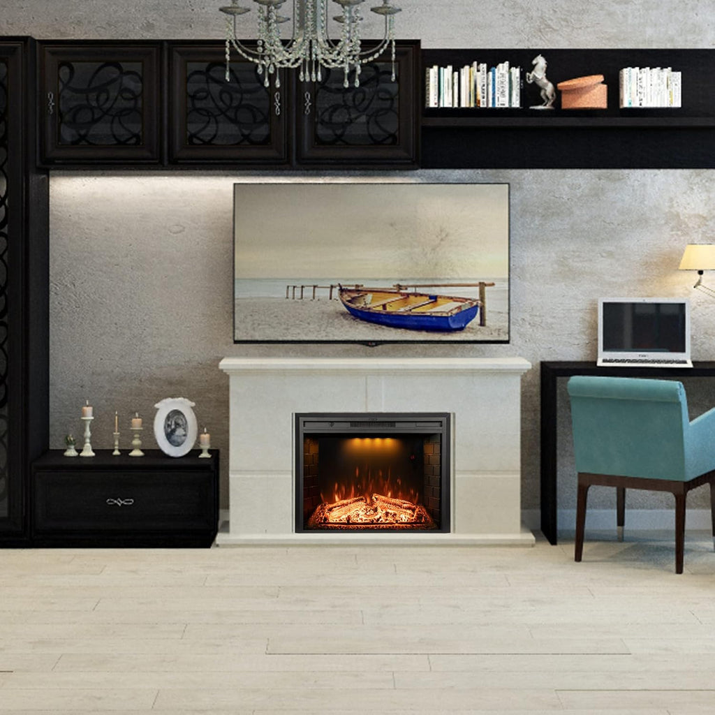Black 30 inch Electric Fireplace with Remote Control V88391