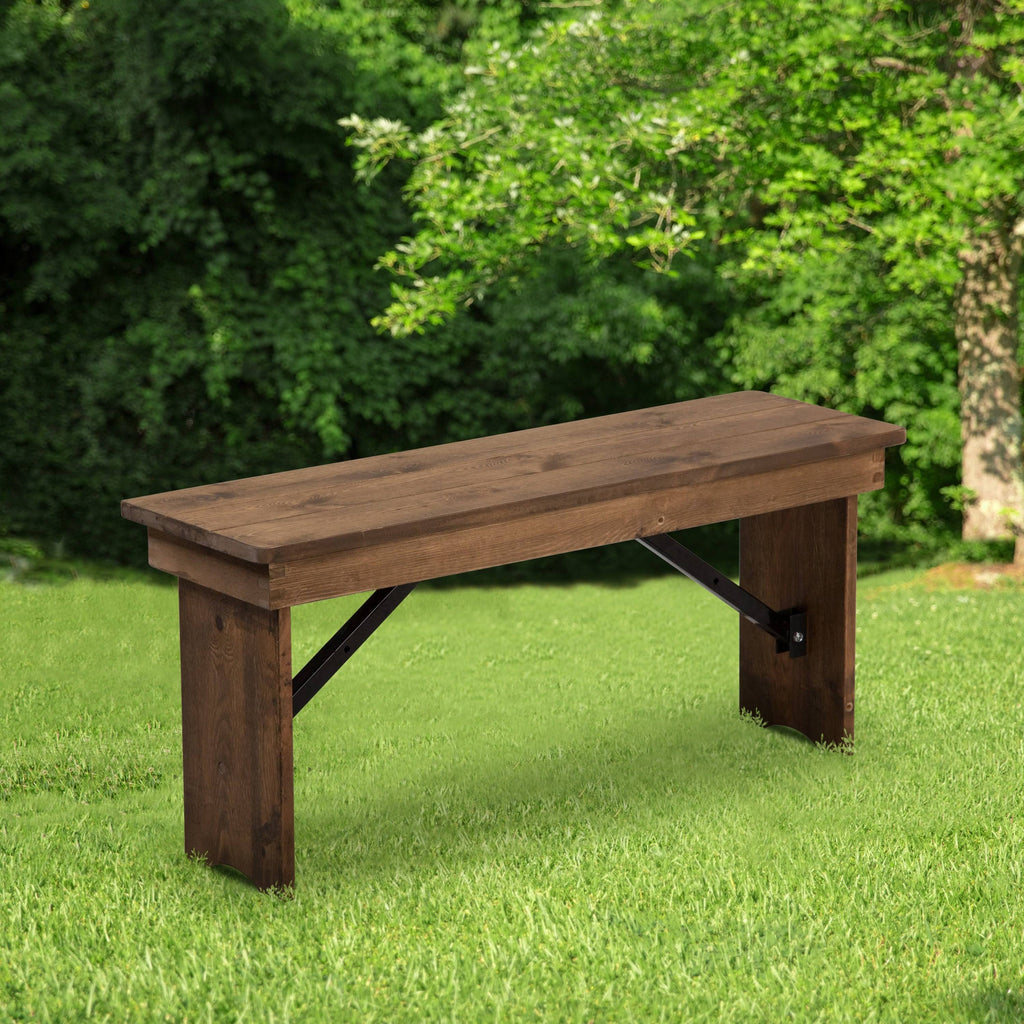 Solid Pine Folding Farm Bench R590705