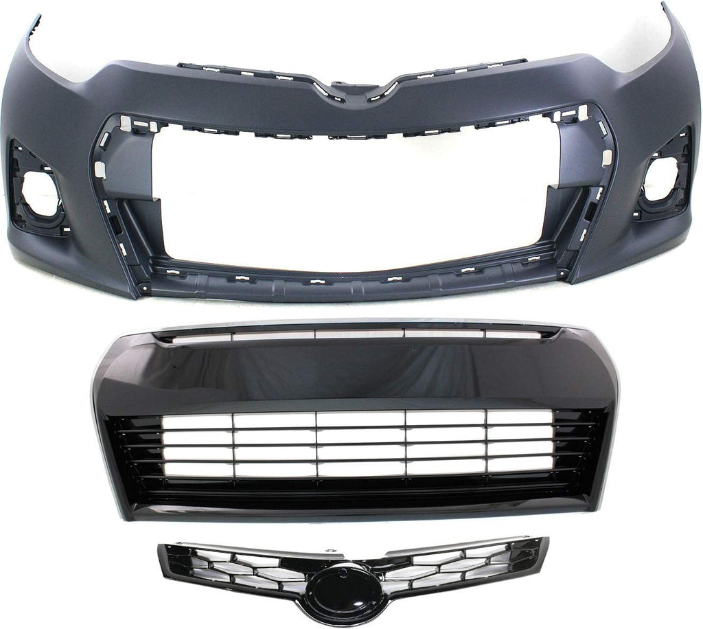 Front Bumper Cover and Grille Assembly Set of 3 U88554