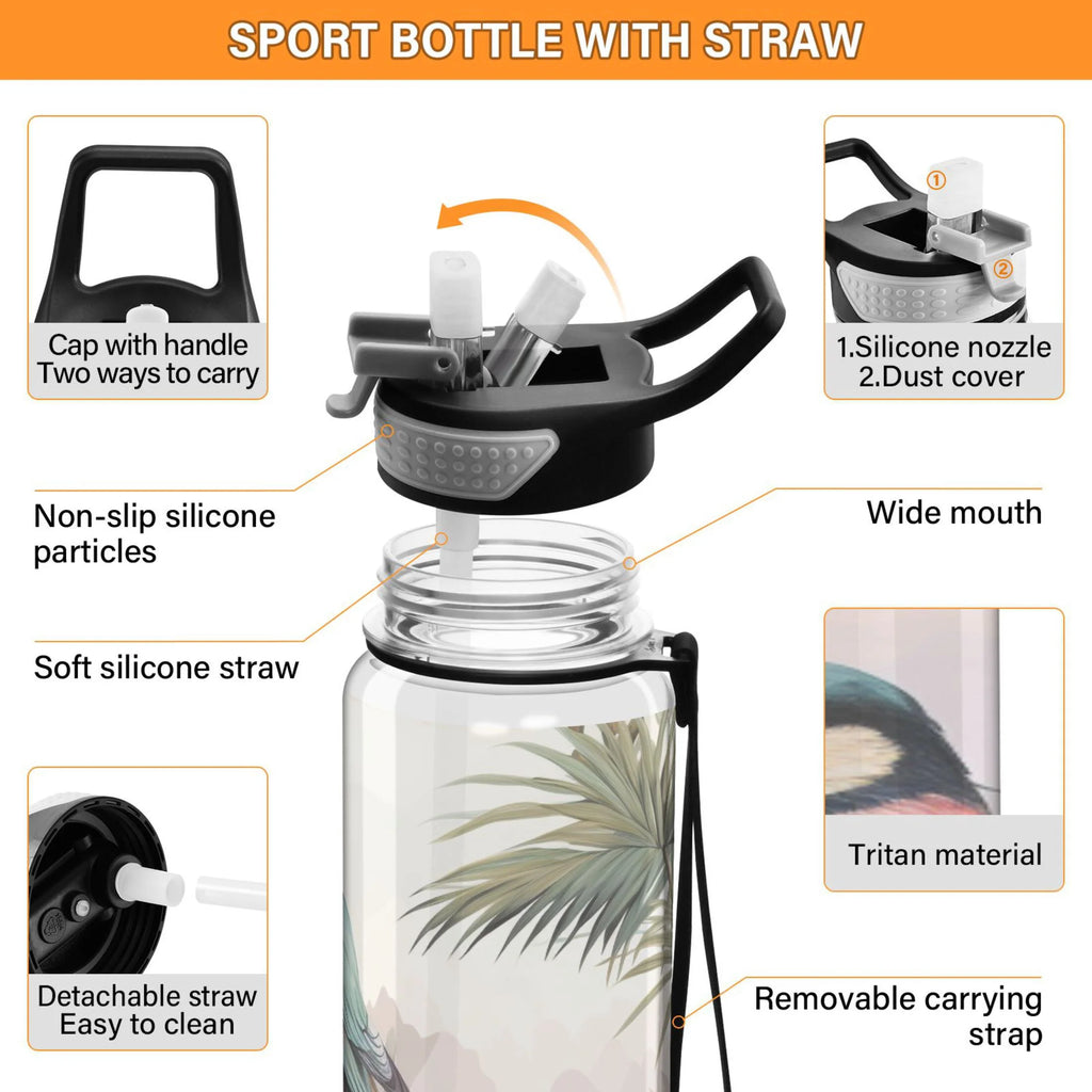 Clear 32oz Tritan Water Bottle with Straw X305